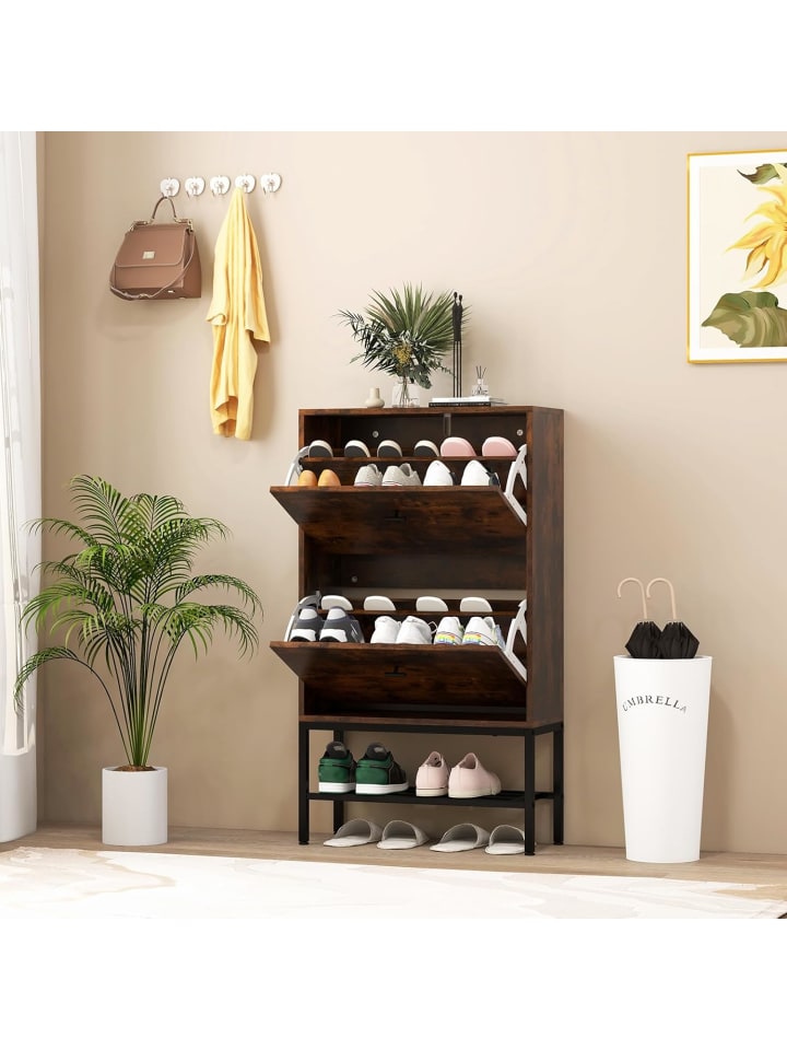 COSTWAY Schuhschrank für 15 Paar Schuhe 106cm in Braun günstig kaufen onesize