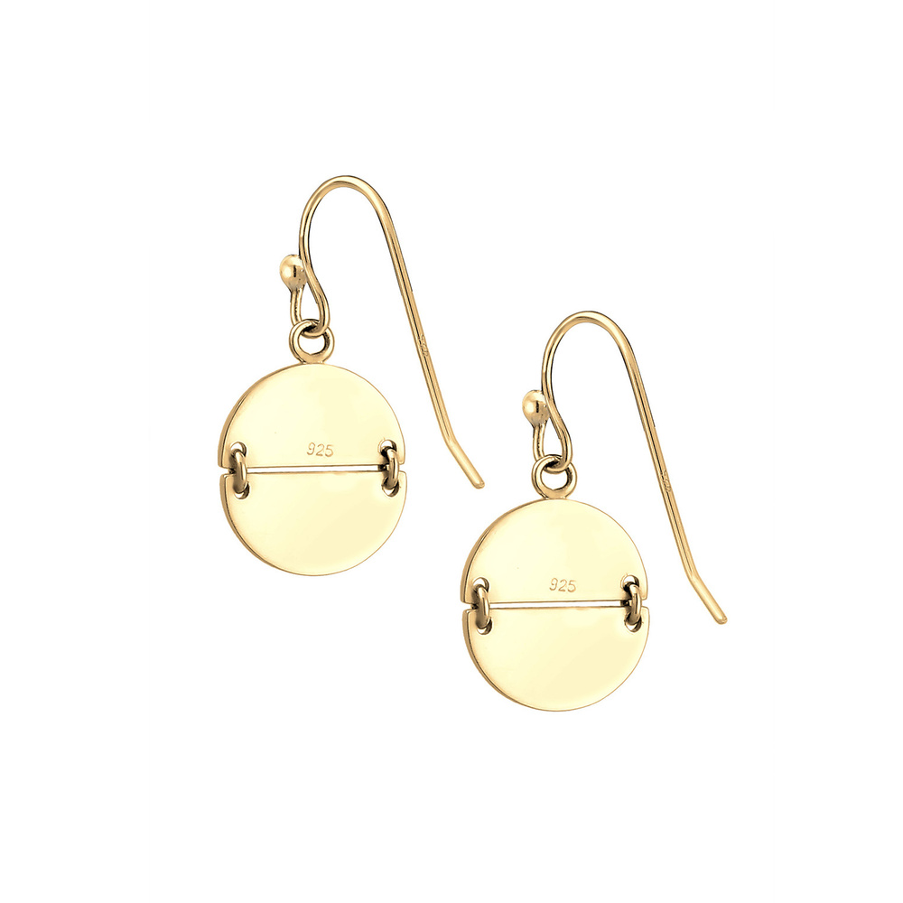 Elli Elli Boucles d'Oreilles Pendante Brossé Cercle Géo Boucles d'oreilles Femme - Pla Boucles d'oreilles