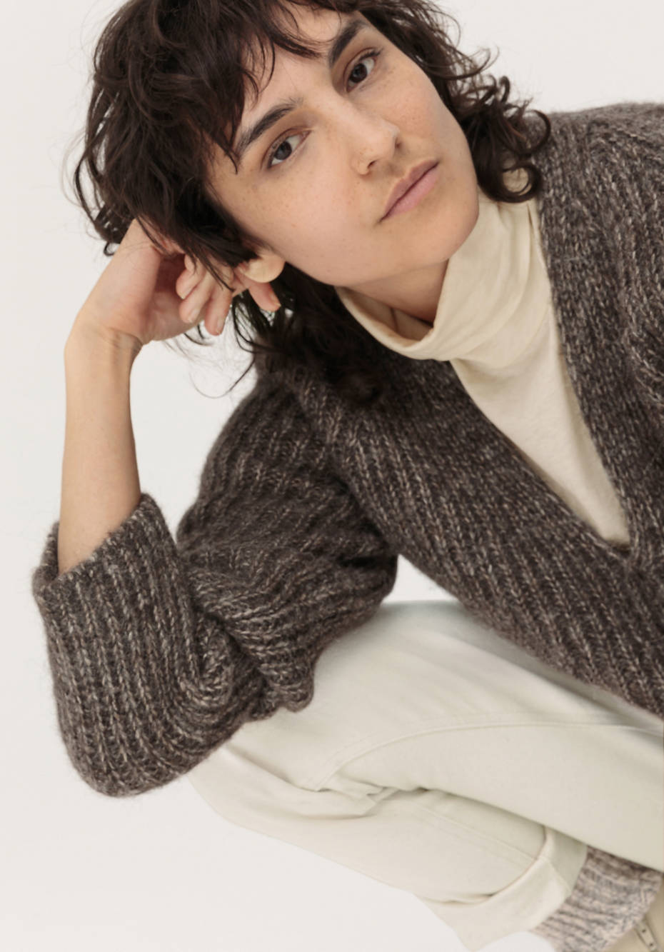 Pullover aus Alpaka mit Bio-Baumwolle