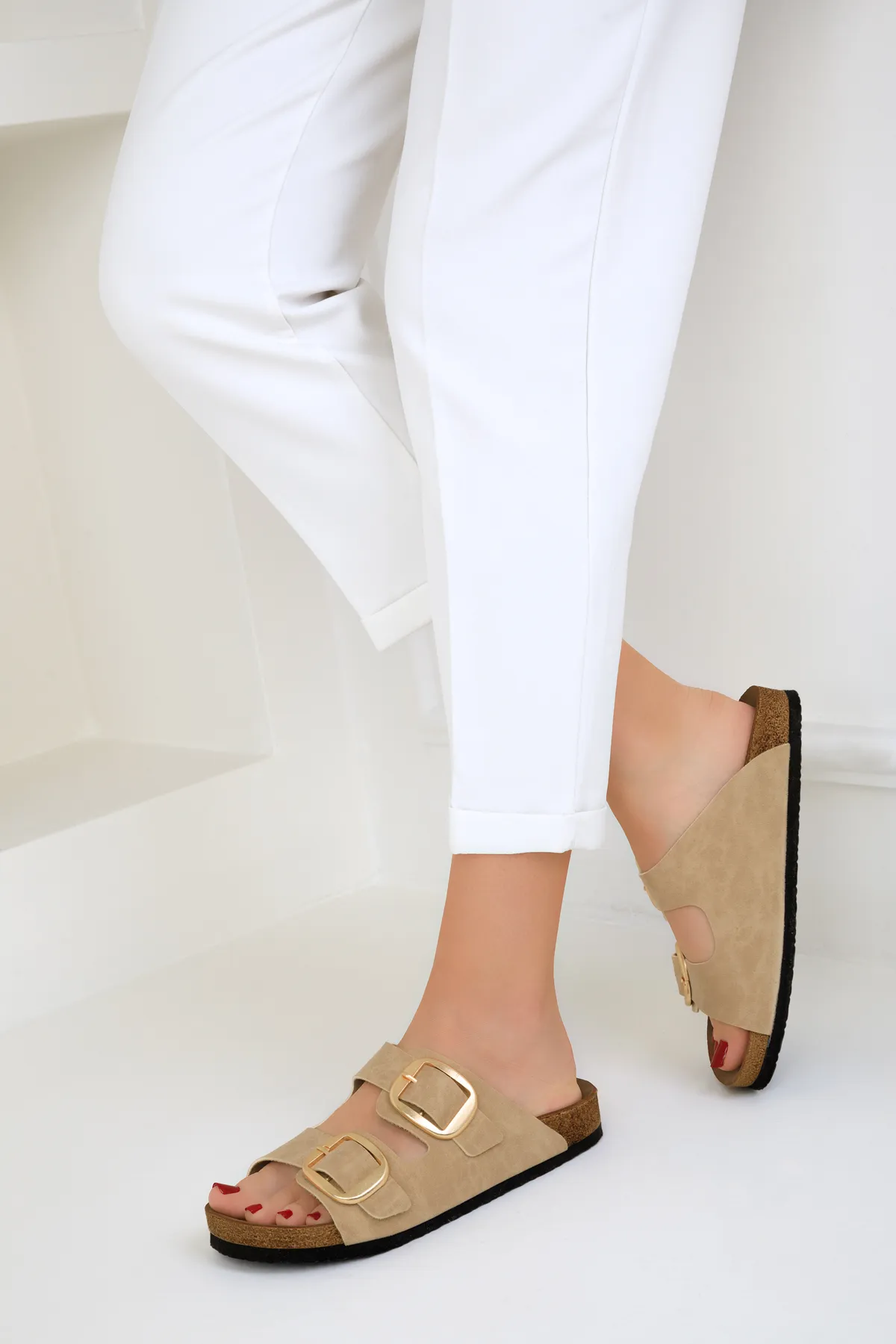 SOHO  Beige Damen-Hausschuhe 17863