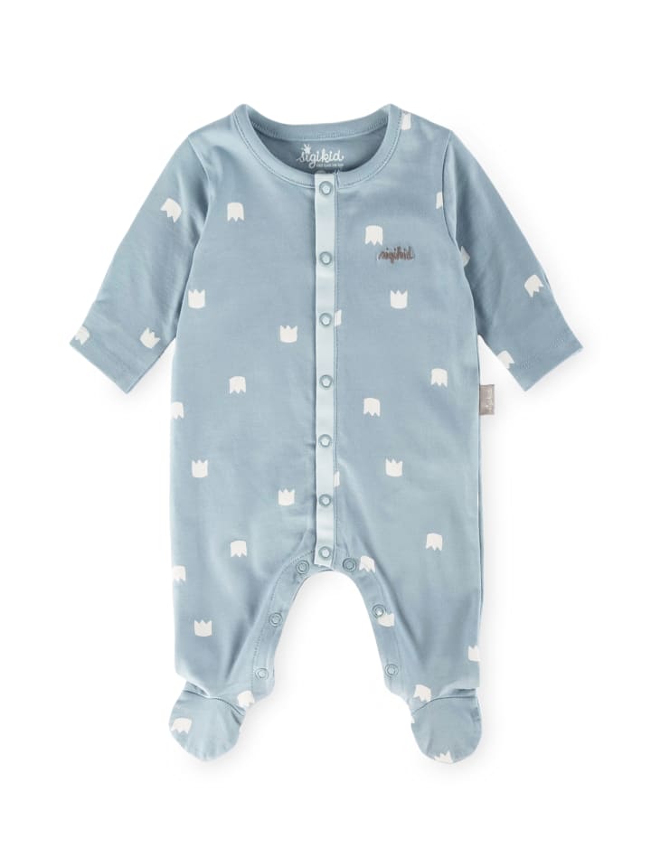Sigikid Overall mit Füßchen und Klappbündchen an den Ärmeln Classic Baby in blau günstig kaufen