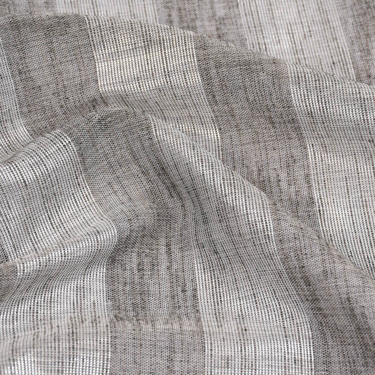 Meterware Rasch Textil Stores Shine Längsstreifen Leinenstruktur grau silber 30, halbtransparent, Kunstfaser, überbreit