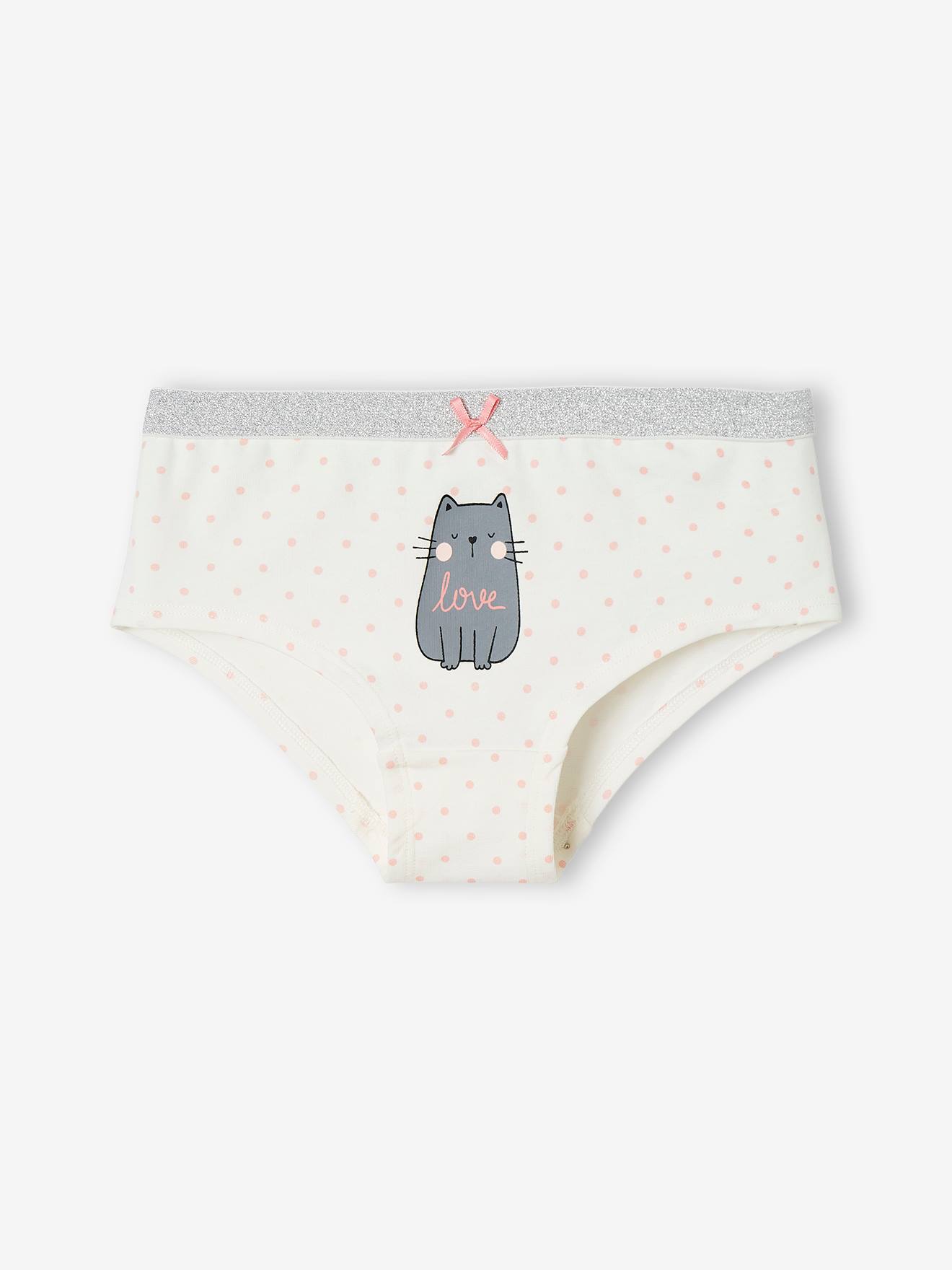 Lot de 3 shorties fille chats gris chiné