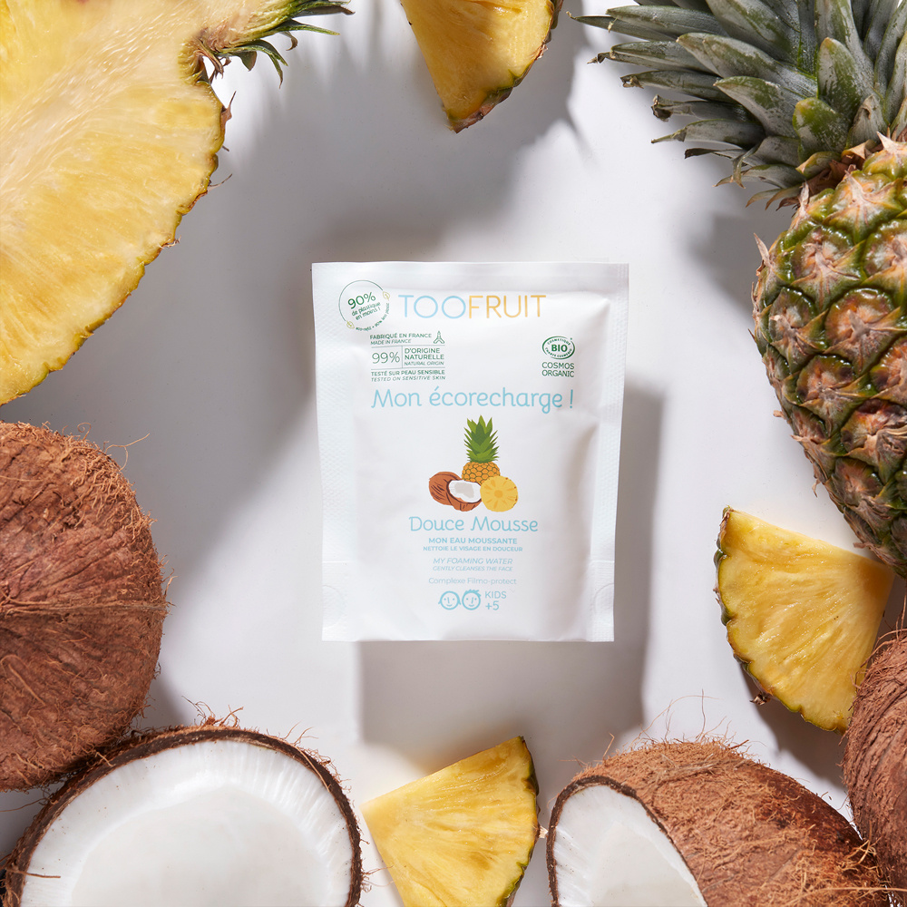 toofruit Ecorecharge Douce mousse Mousse nettoyante visage