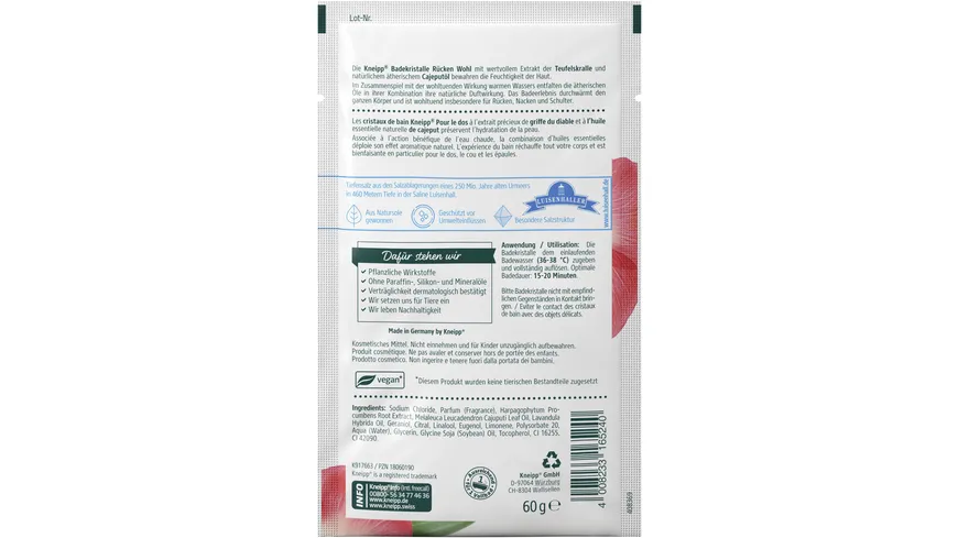 Kneipp Badekristalle Rücken Wohl 60 g