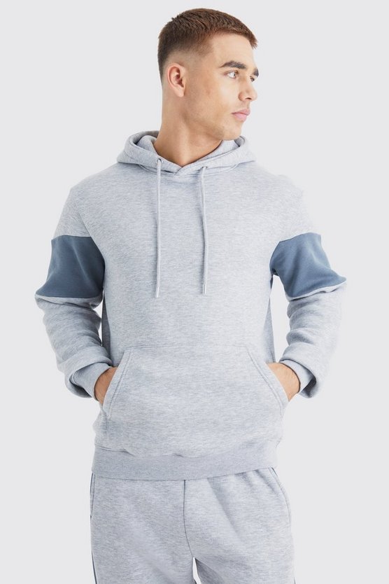 Slim-Fit Man Official Colorblock Trainingsanzug mit Kapuze