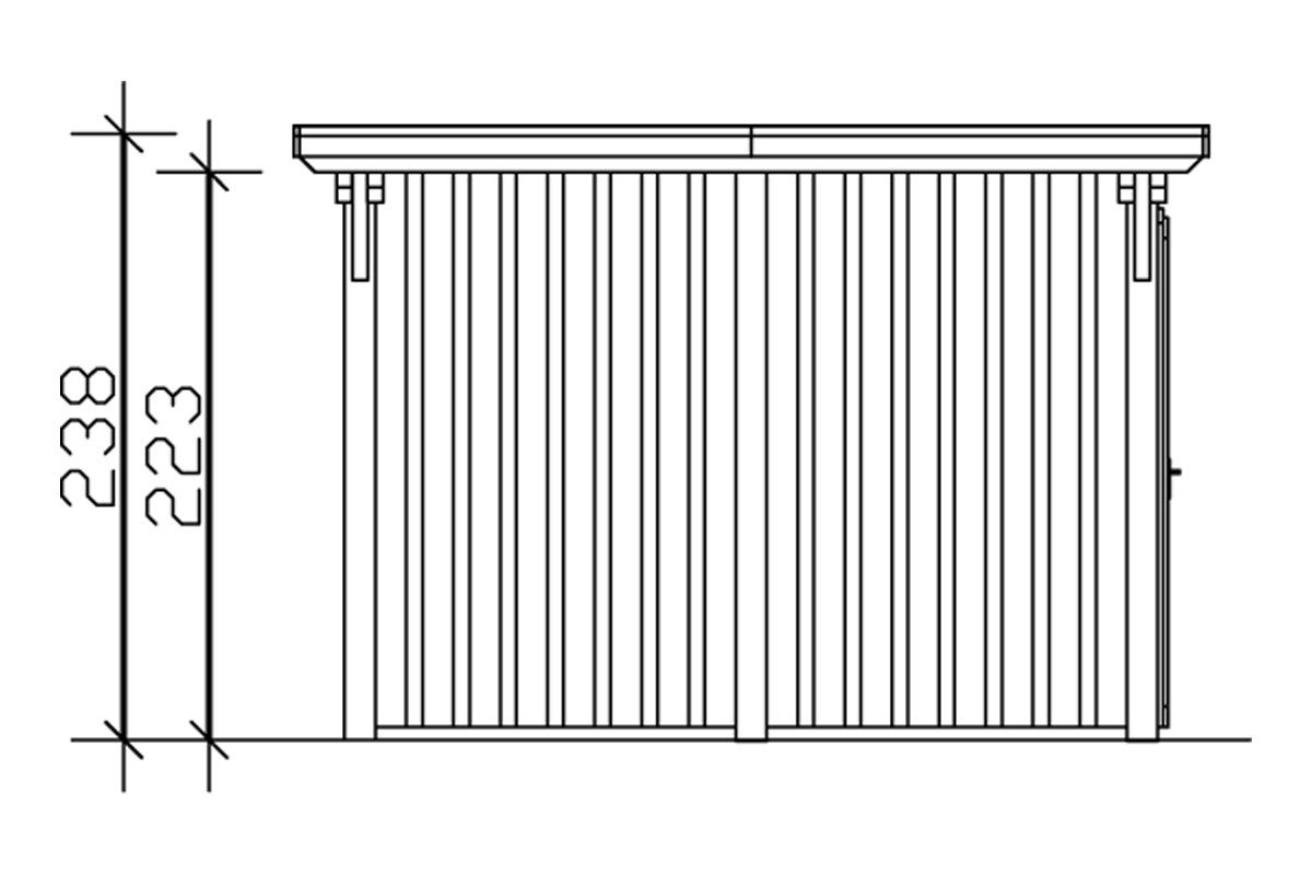 Skanholz Einzelcarport Emsland, BxT: 354x846 cm, 223 cm Einfahrtshöhe