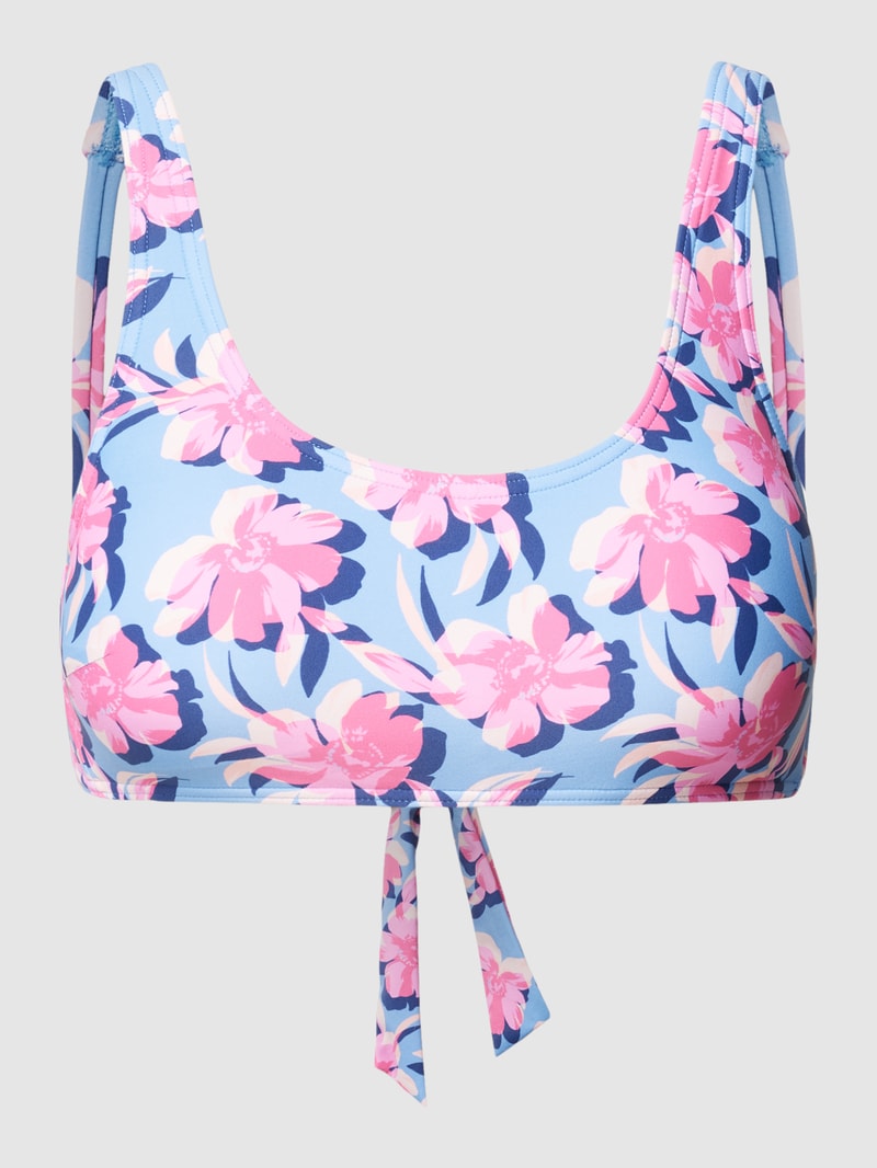 Bikini-Oberteil mit floralem Muster in ozean blau