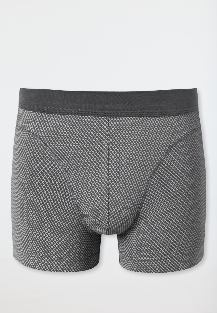 Shorts Organic Cotton gemustert anthrazit - Comfort Fit