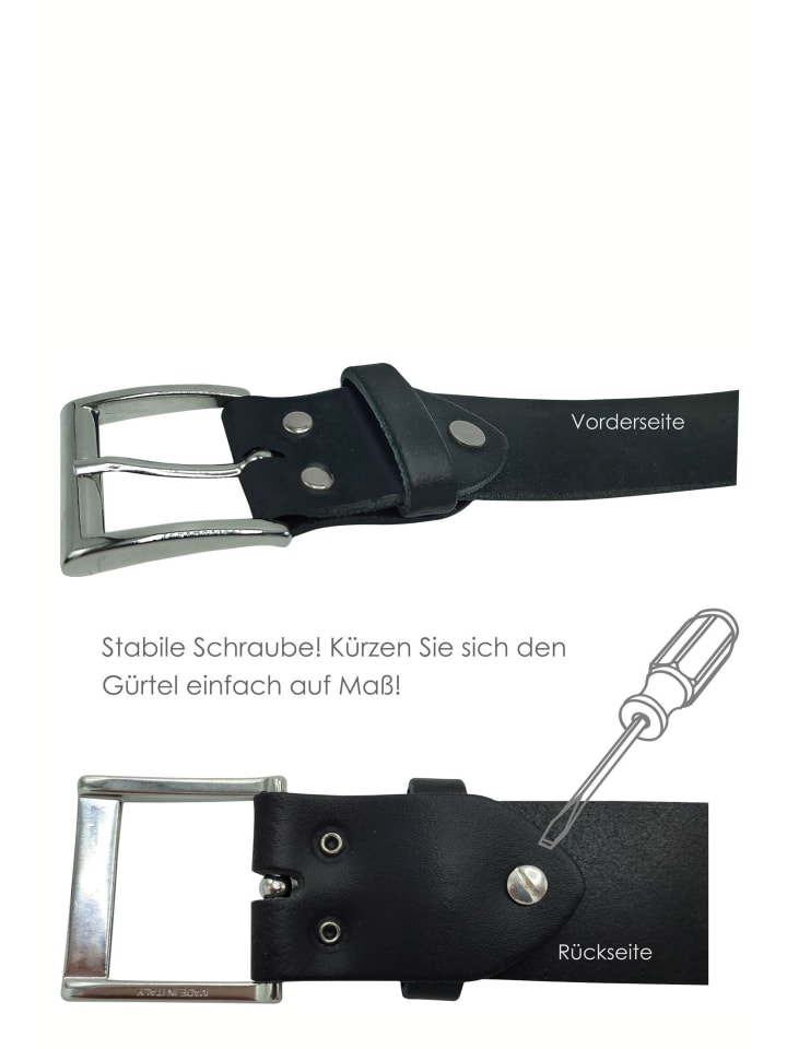 FRONHOFER Ledergürtel kürzbar in Schwarz günstig kaufen