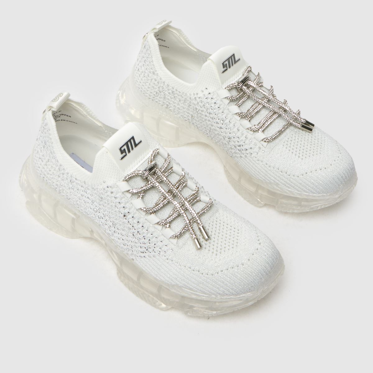 Steve Madden – Vita sneakers med meterbling-motiv