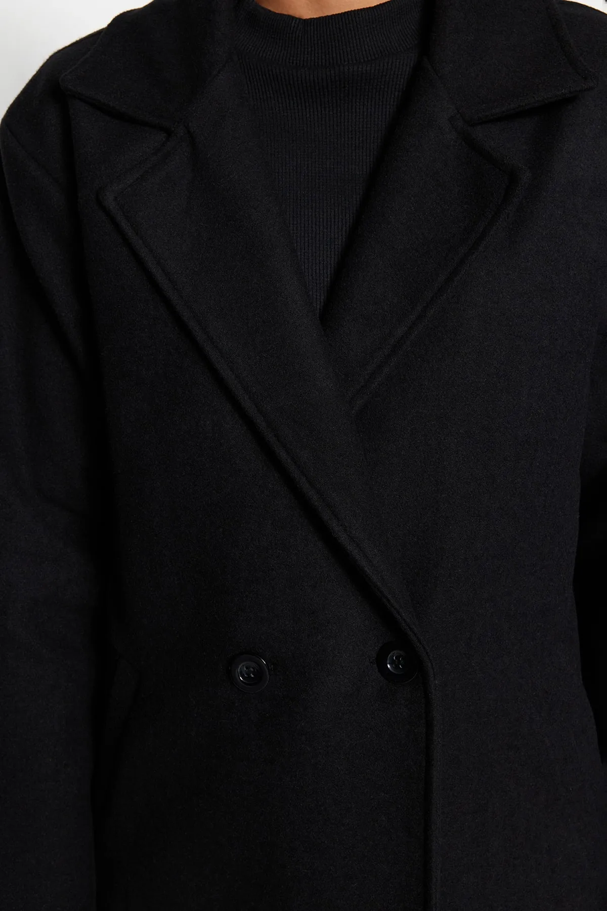 Trendyol Modest  Mantel - Schwarz - Zweireihig