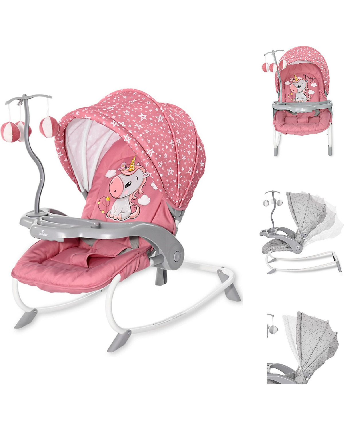 Babywippe DREAM TIME Mobile, Tisch, Sonnendach, verstellbar Babywippen