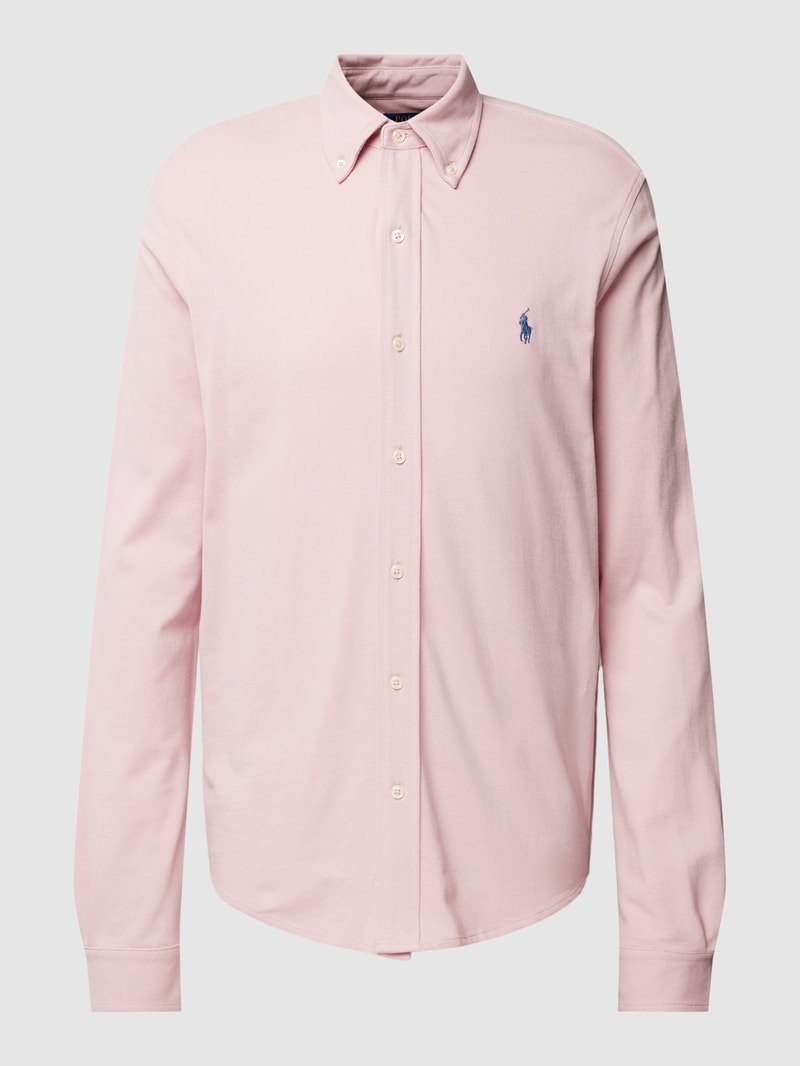 Slim Fit Freizeithemd mit Button-Down-Kragen in rosa