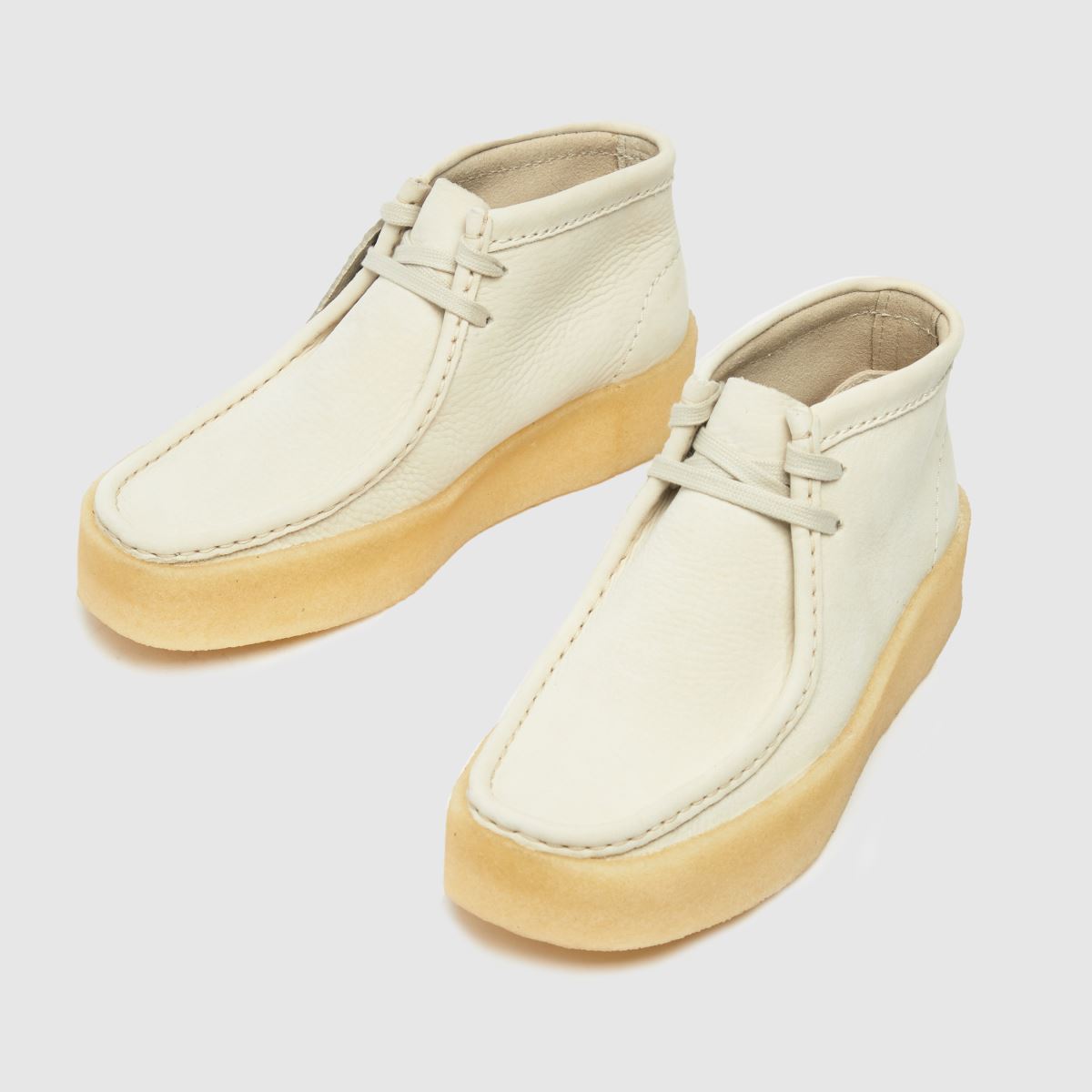 Clarks Originals – Wallabee – Vita stövlar med kupmönster