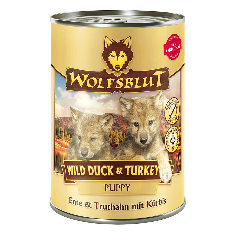 WOLFSBLUT Hundenassfutter WOLFSBLUT Wild Duck & Turkey Puppy 6x395g