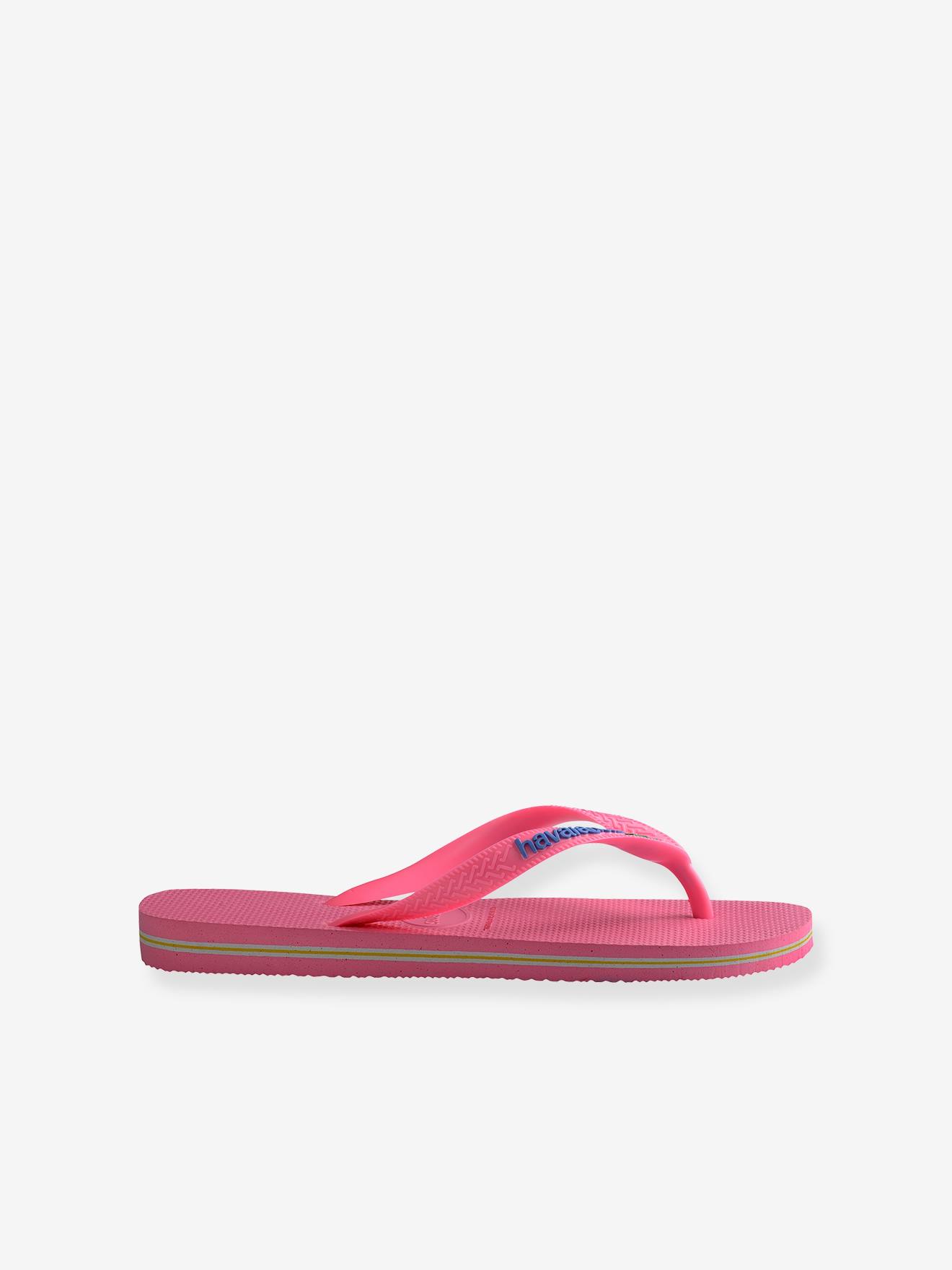 Tongs enfant Brasil logo HAVAÏANAS marine/weiß