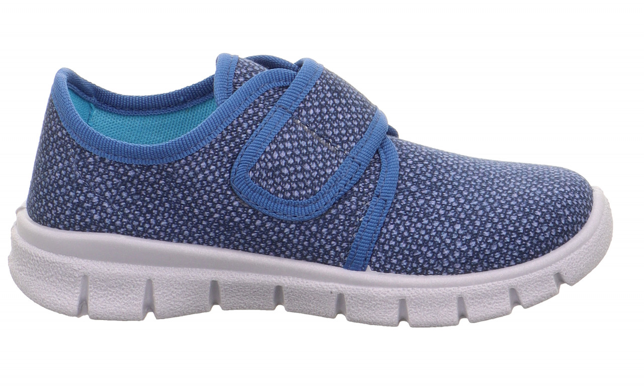 BOBBY - Blau/Mehrfarbig Hausschuh mit Klettverschluss
