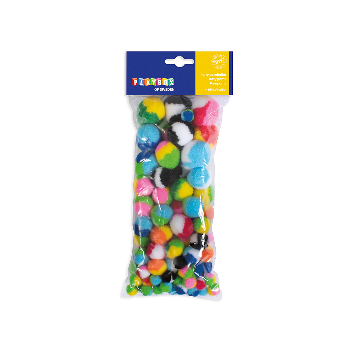 Pompoms mehrfarbig, 100 Stück