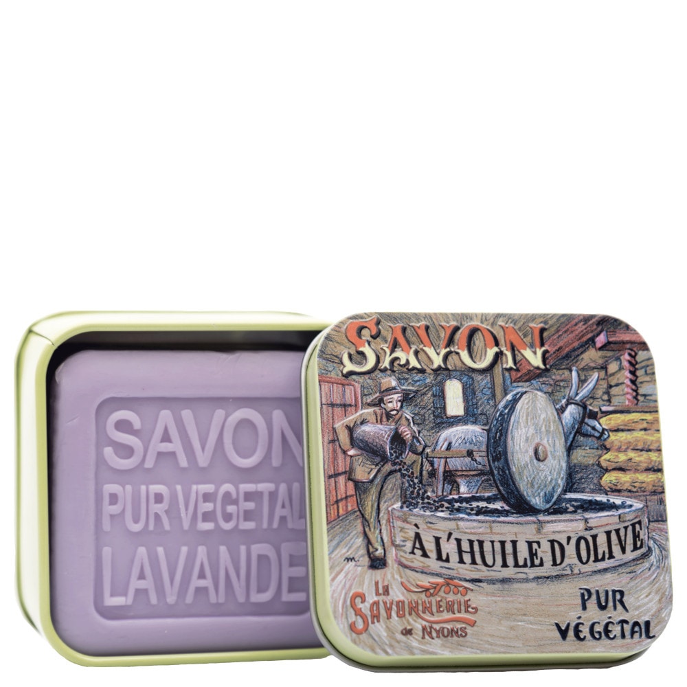 La savonnerie de nyons Savon 100g Lavande et Boîte Métal Moulin Savon