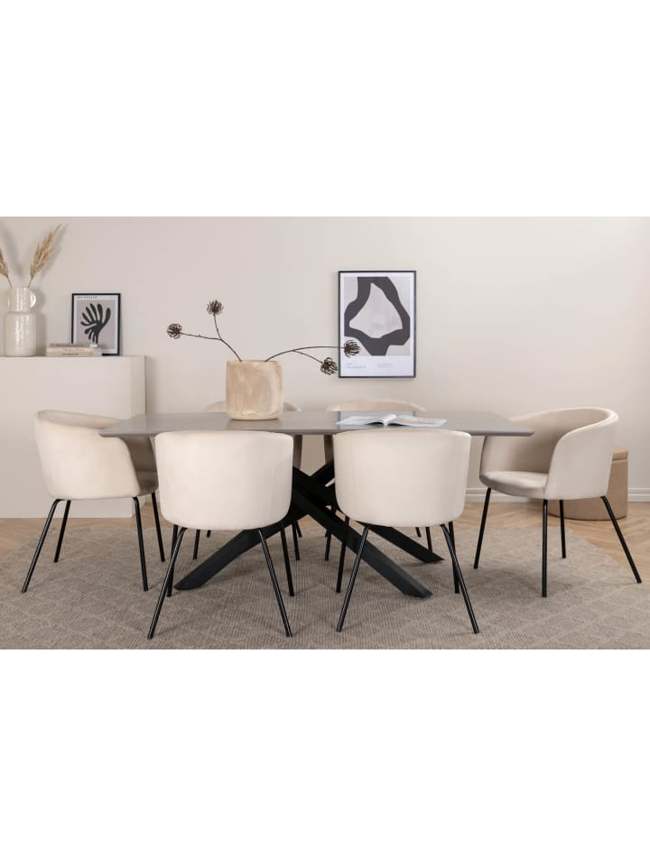 ebuy24 Essgruppe Piazza 9 (7-teilig) Beige 90 x 180 cm günstig kaufen onesize