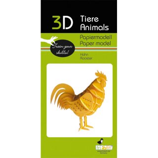 3D-Modell, Hahn, Spezialkarton, gelasert