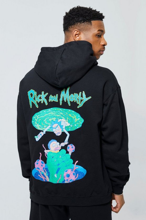 Oversize Hoodie mit Rick & Morty Print
