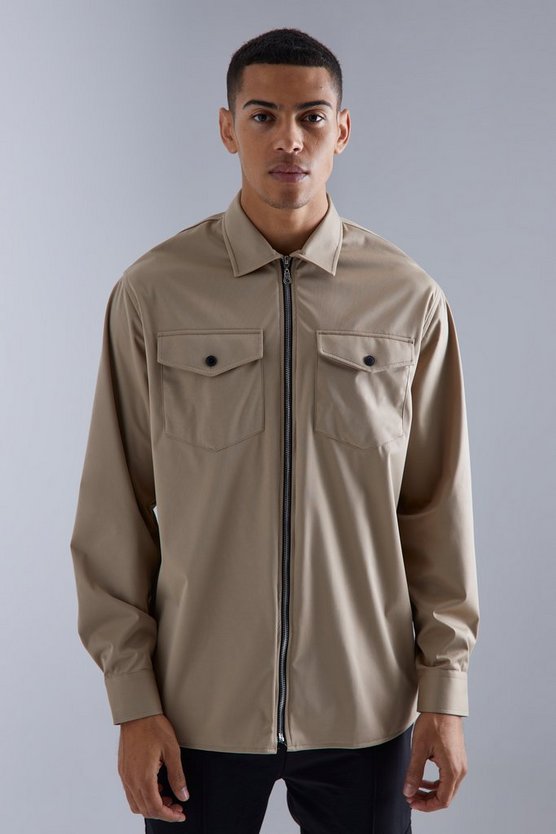 Smartes Stretch-Overshirt mit Reißverschluss