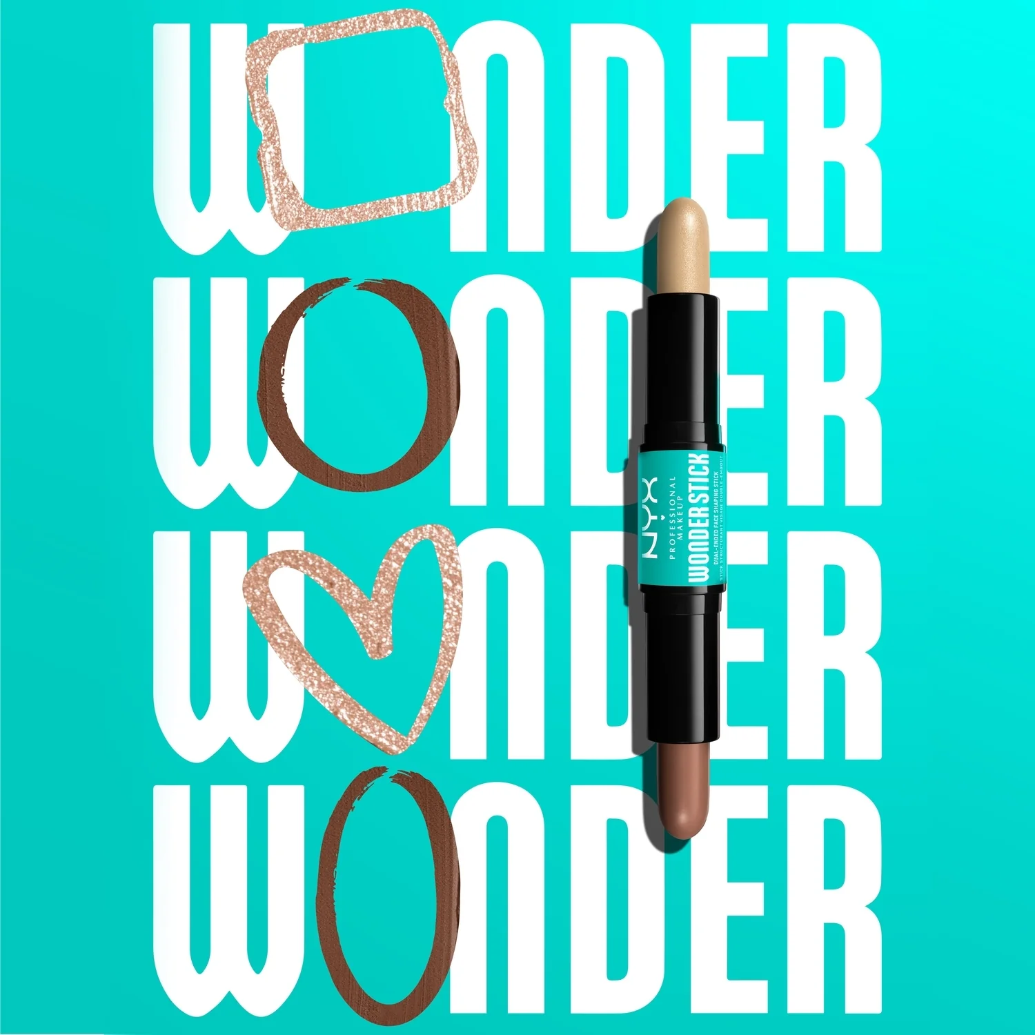 Oboustranná tvarující tyčinka na obličej Facial Wonder Stick - konturování obličeje, sublimátory a rozjasňovače