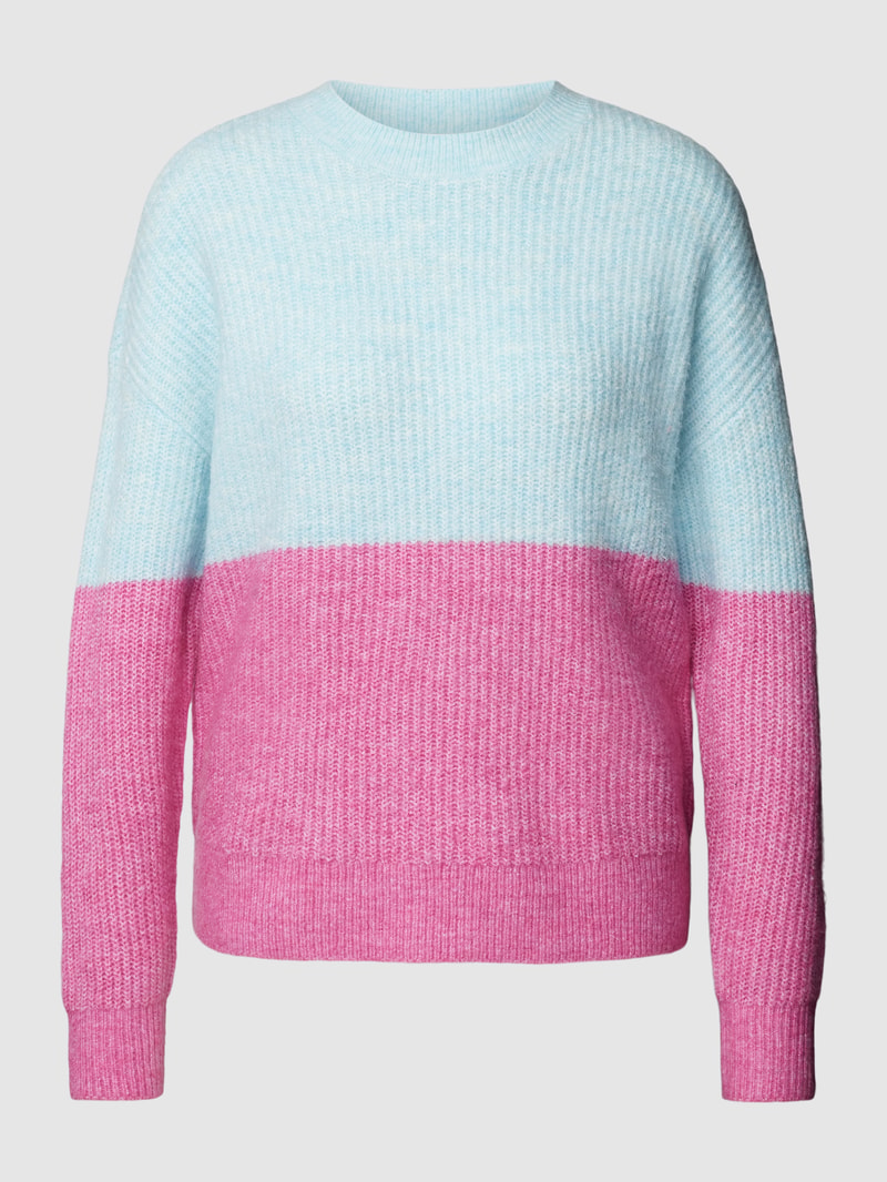 Strickpullover mit Rundhalsausschnitt in pink