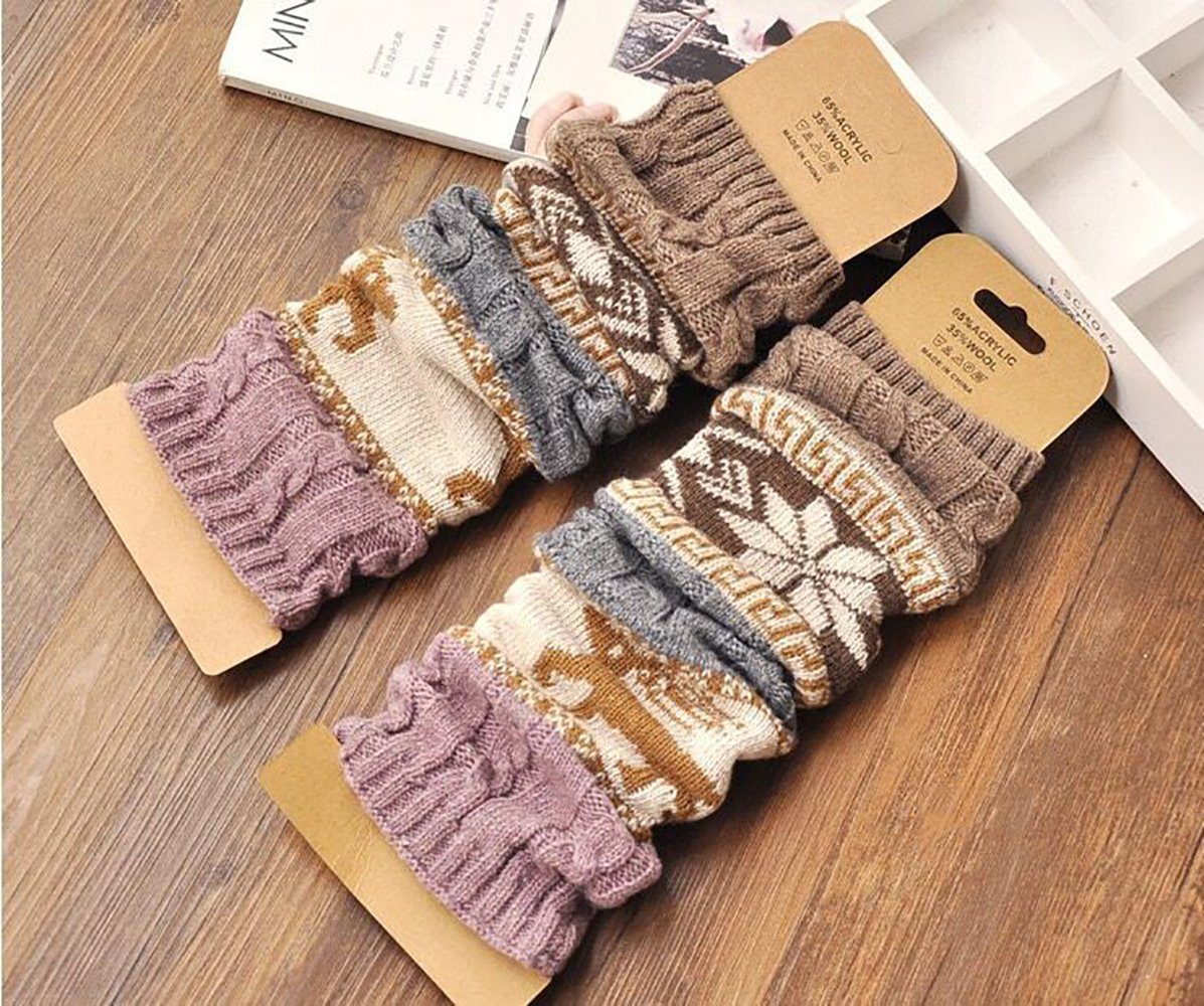 Beinstulpen 1 Paar Strickstulpen Legwarmers (Wintersocken Für Damen Mädchen, Häkeln Stricken Kniestrümpfe) Winter Bein Lange Gestrickte Socken