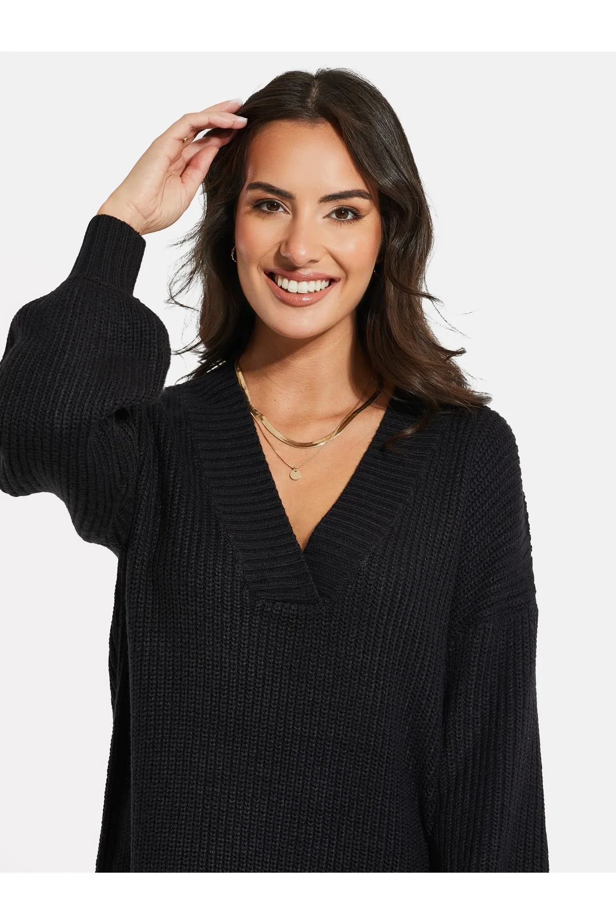 Threadbare  Kleid - Schwarz - Strickkleid