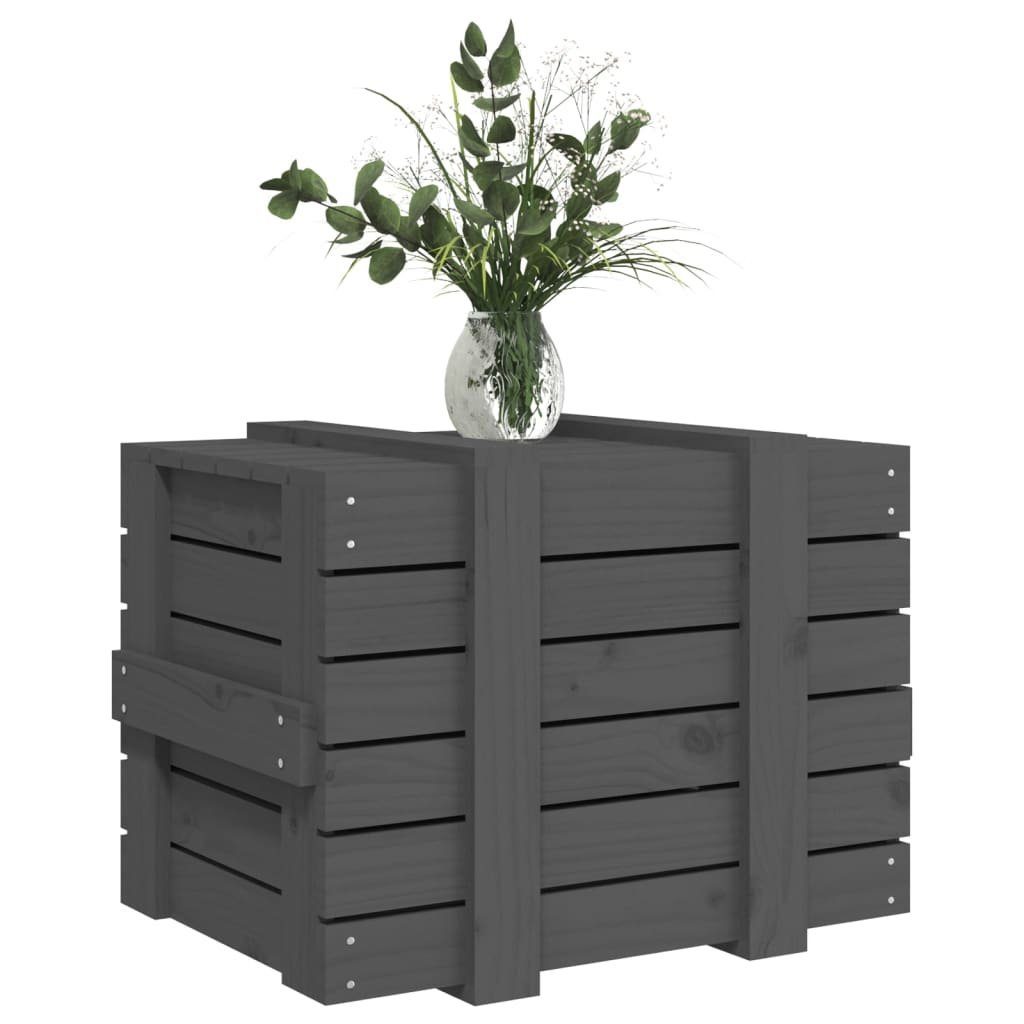 vidaXL Aufbewahrungsbox Truhe Grau 58x40,5x42 cm Massivholz Kiefer (1 St)