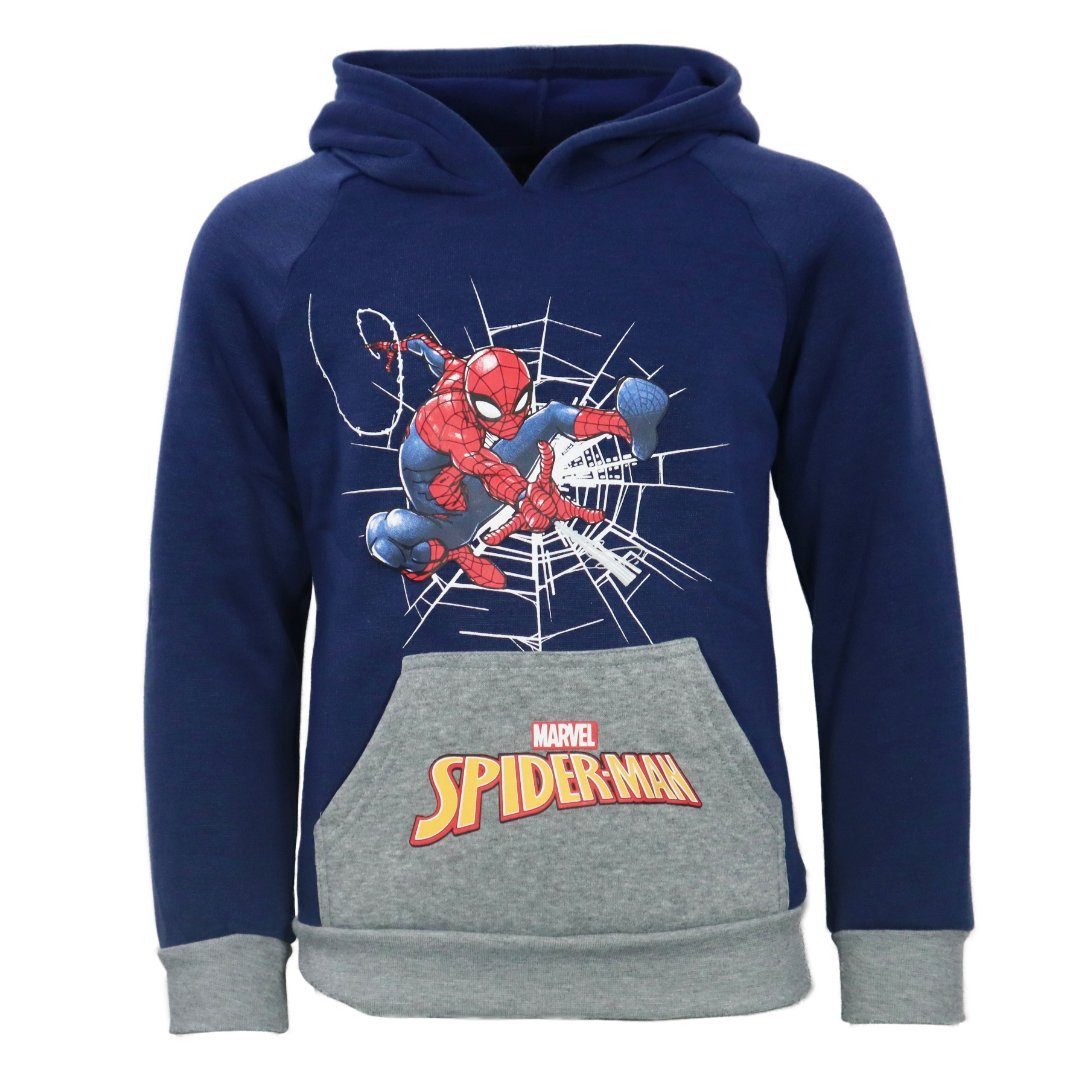 MARVEL Kapuzenpullover Marvel Spiderman Kinder Jungen Fleece Hoodie Pulli Gr. 98 bis 128