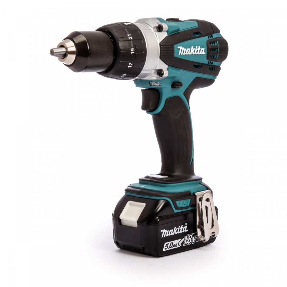 Makita DLX2145TJ Kombinovaná sada 18V 5,0 Ah Li-ion DHP458 akumulátorová příklepová vrtačka + rázový utahovák DTD152 v M-Boxu