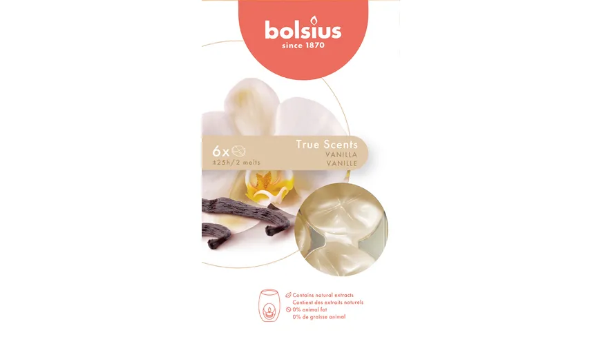 bolsius Wax Melts True Scents 6er Pack Vanille Vanille