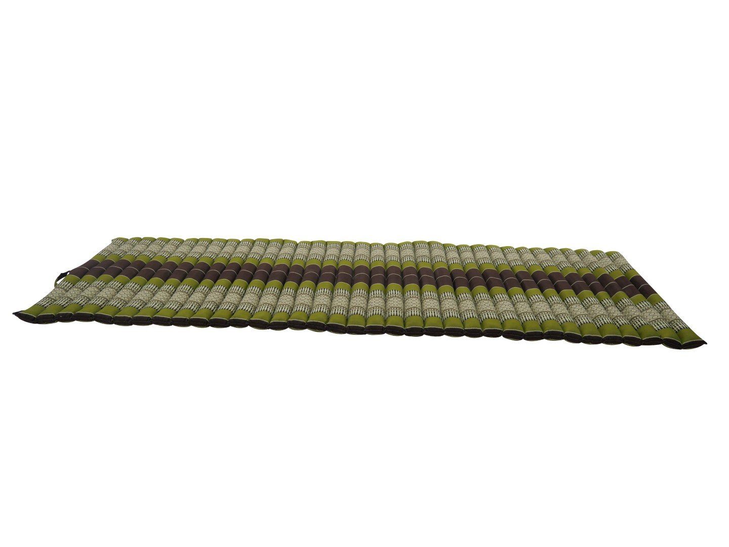 my Hamam Yogakissen Thai-Yogamatratze rollbar braun-grün 200x70x5 cm, angenehm unterstützend, orientalisches Muster