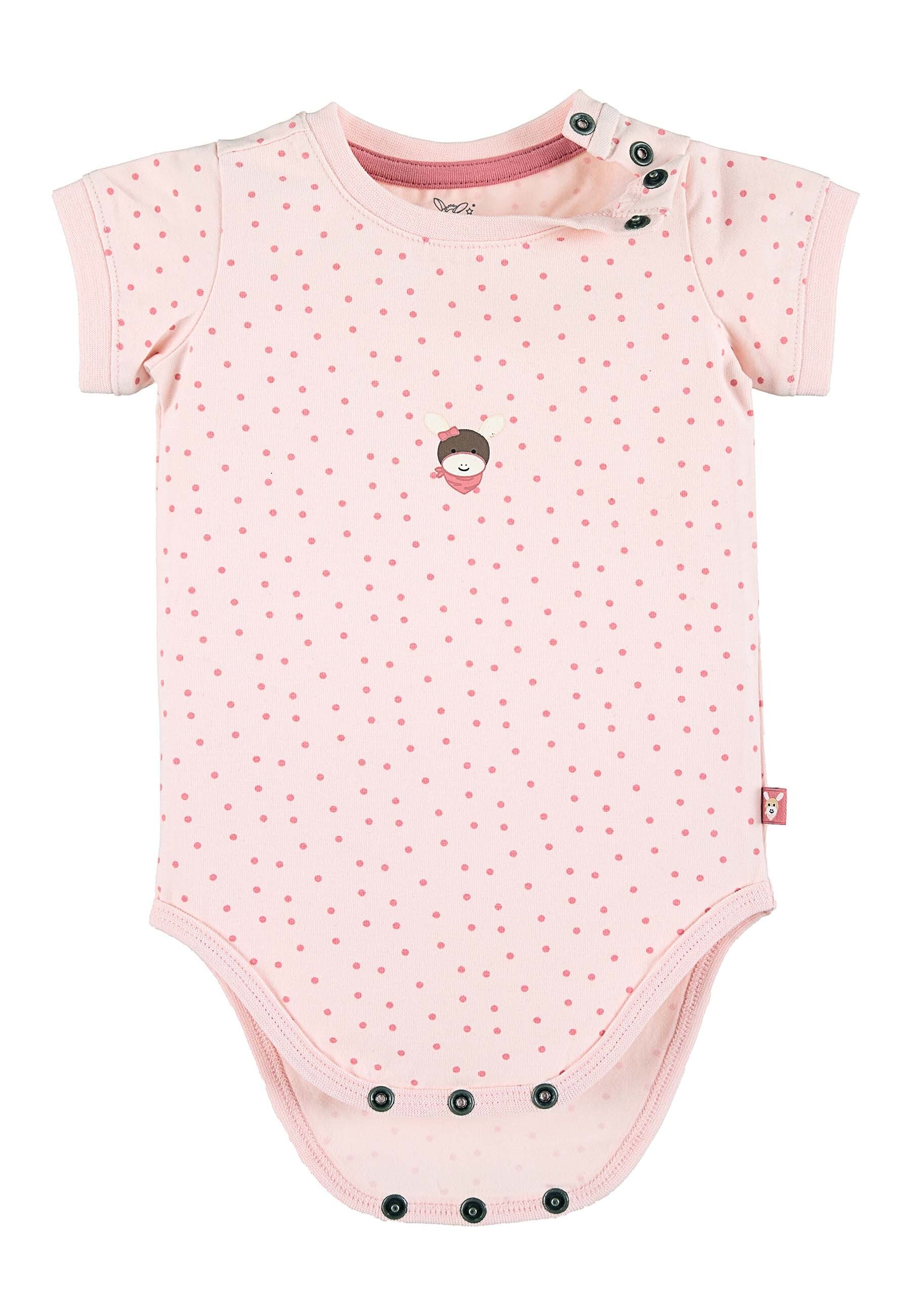 GOTS Body Esel Emmi Girl, Kurzarm, Rosa getupft