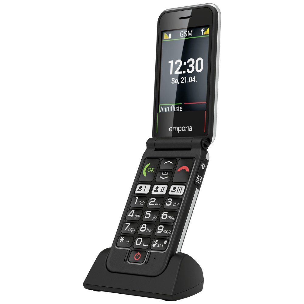 Emporia Emporia JOY Senioren-Klapp-Handy SOS Taste Schwarz Seniorenhandy (2.8 Zoll, 2 MP Kamera)