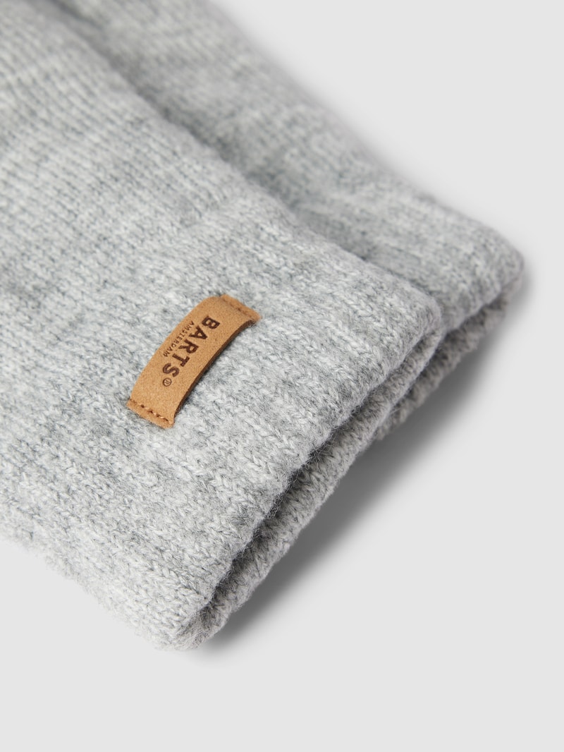 Handschuhe mit Label-Detail Modell 'Witzia' in silber meliert