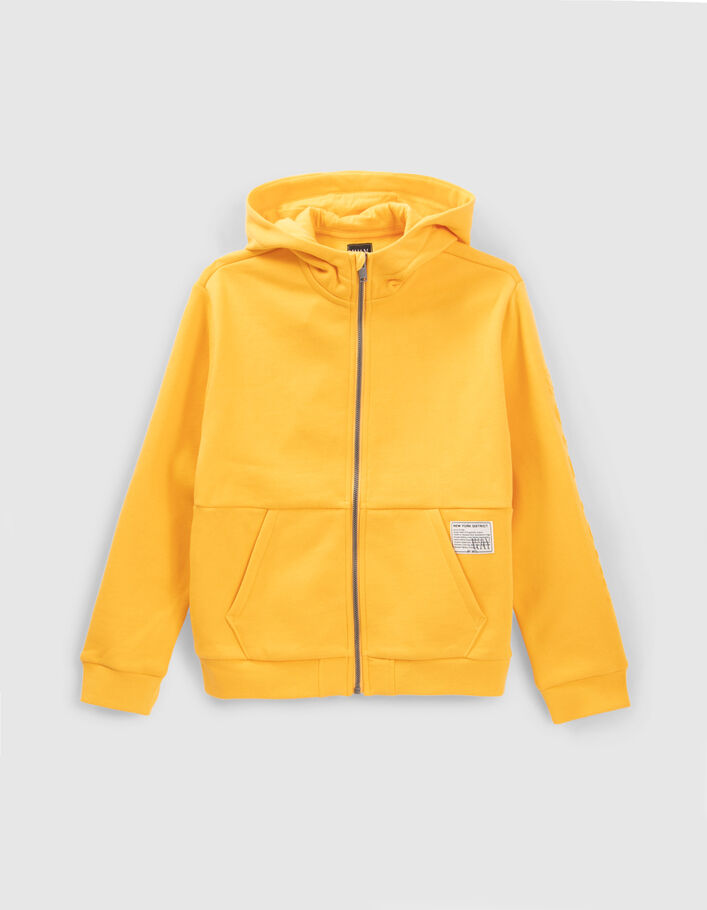 Cardigan jaune message embossé manche garçon