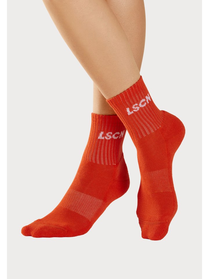 LSCN BY LASCANA Tennissocken in 1x schwarz, 1x orange günstig kaufen