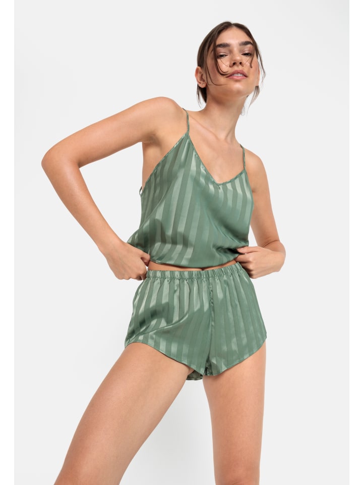 LSCN BY LASCANA Shorty in dunkles Tannengrün gestreift günstig kaufen