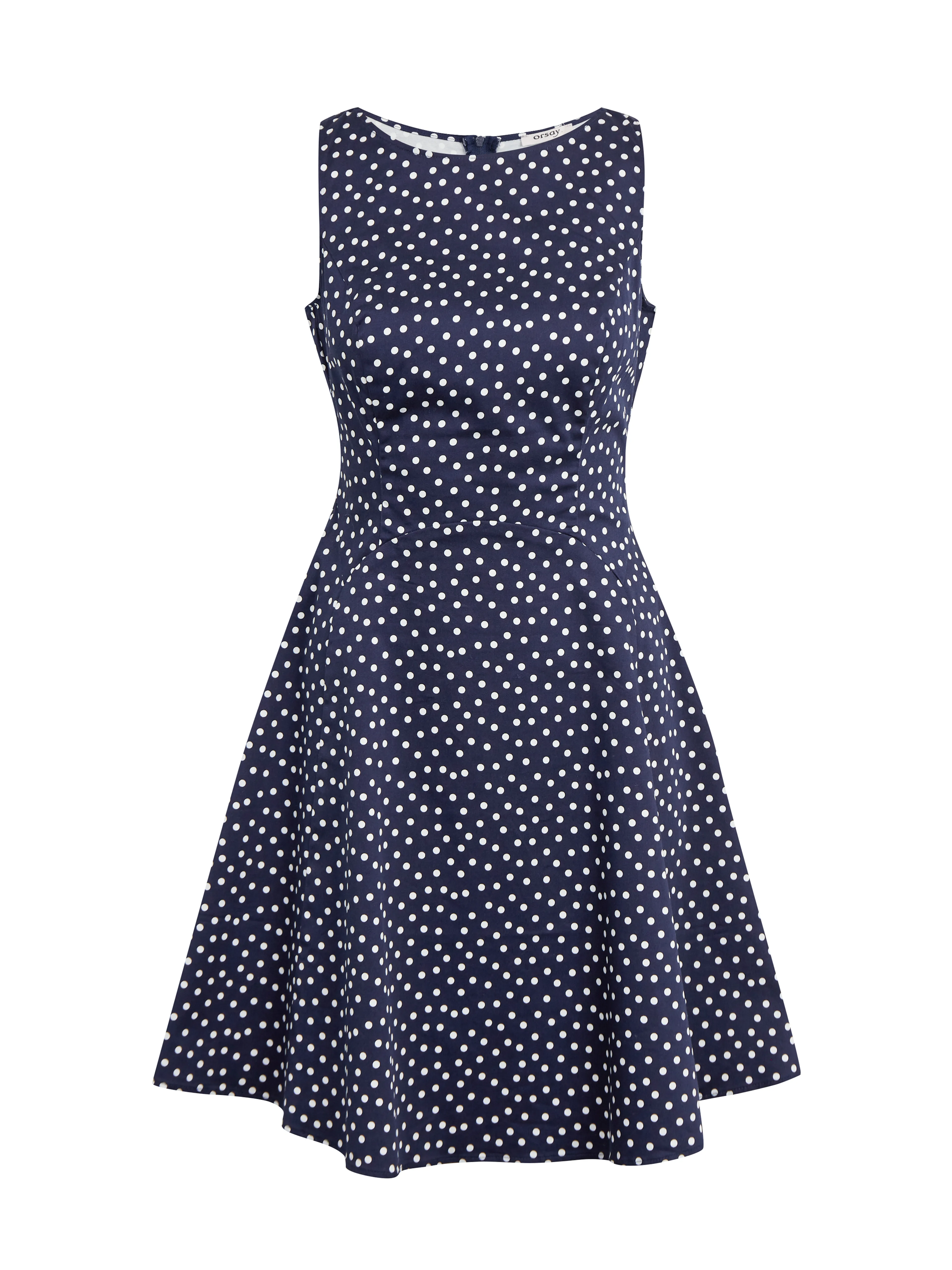 Dunkelblaues Damen-Polka-Dot-Kleid ORSAY