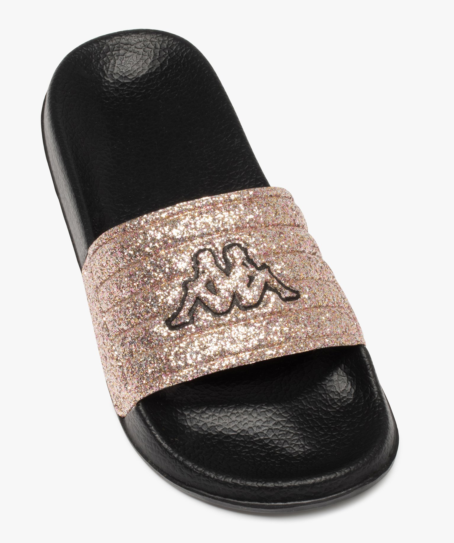 Mules de piscine fille pailletées – Kappa noir | GEMO