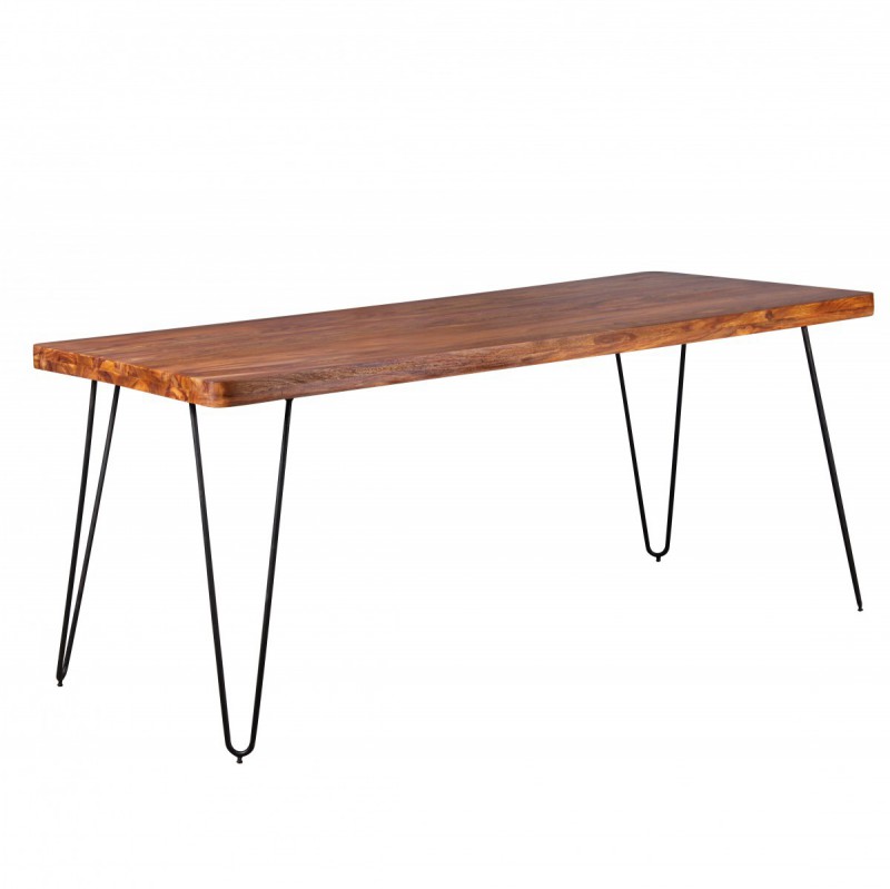 Wohnling Massivholz Sheesham Esstisch 180 x 80 x 76 cm Küchentisch Massiv
