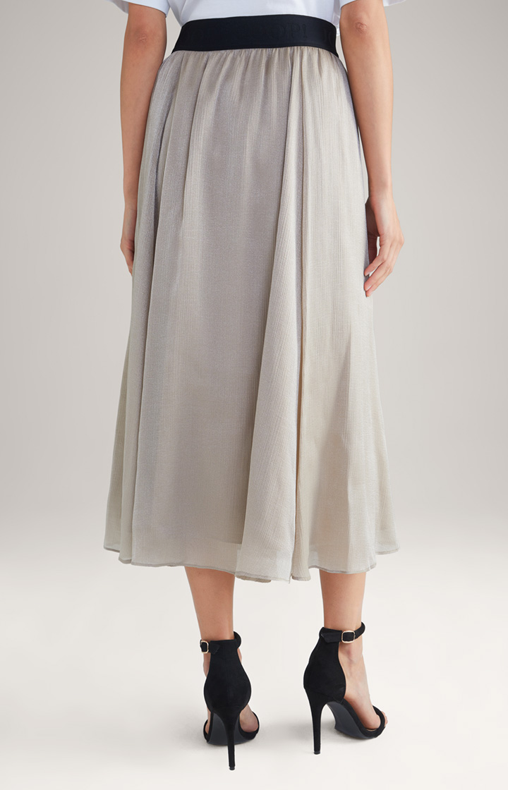 Crêpe-Organza-Rock in Beige