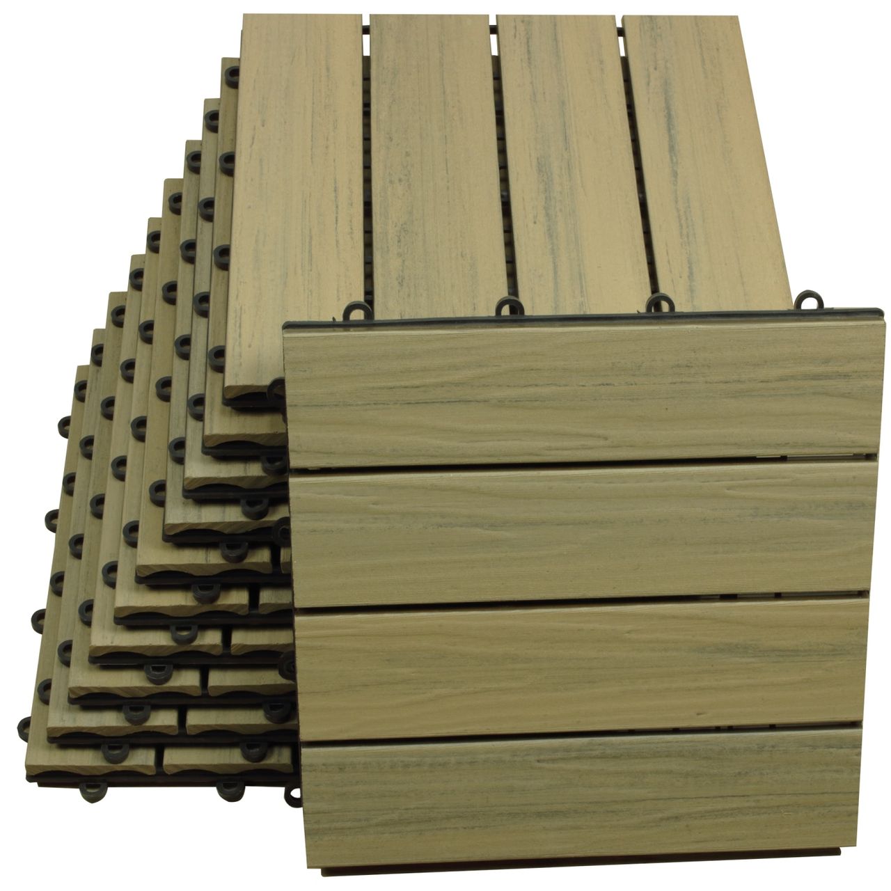 TOP MULTI WPC Fliesen 30 x 30cm braun profiliert 1 m²
