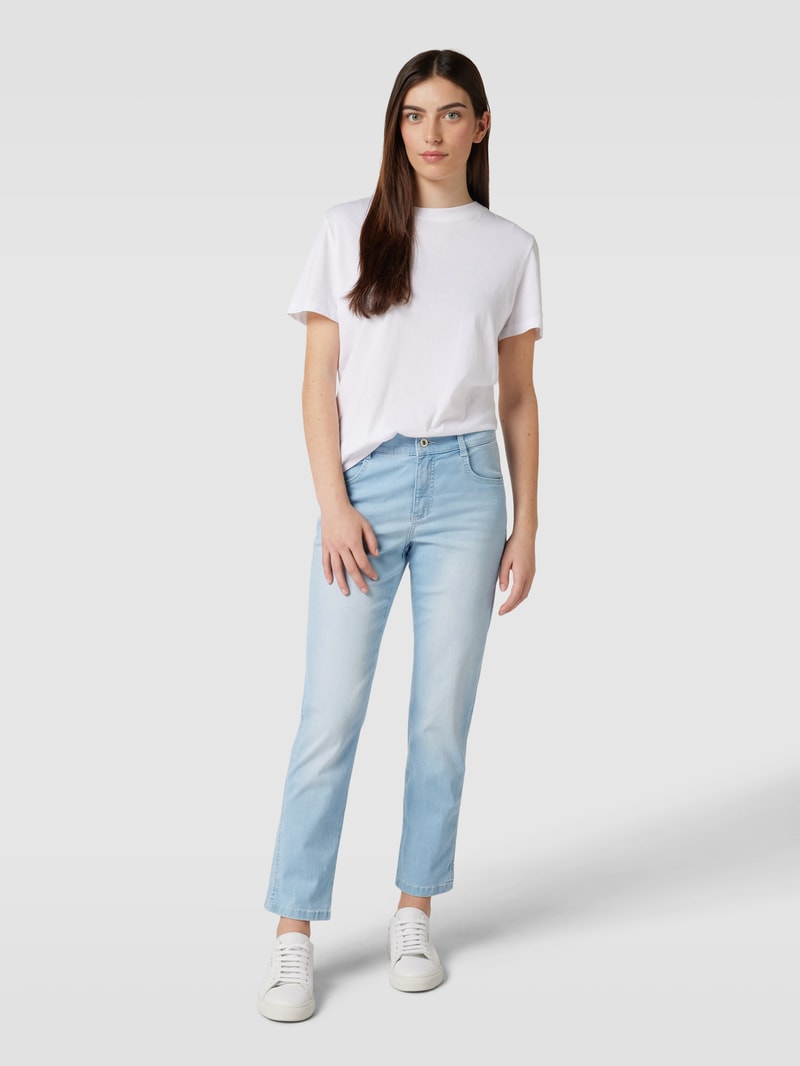 Caprihose mit seitlichen Schlitzen Modell 'Cici' in hellblau
