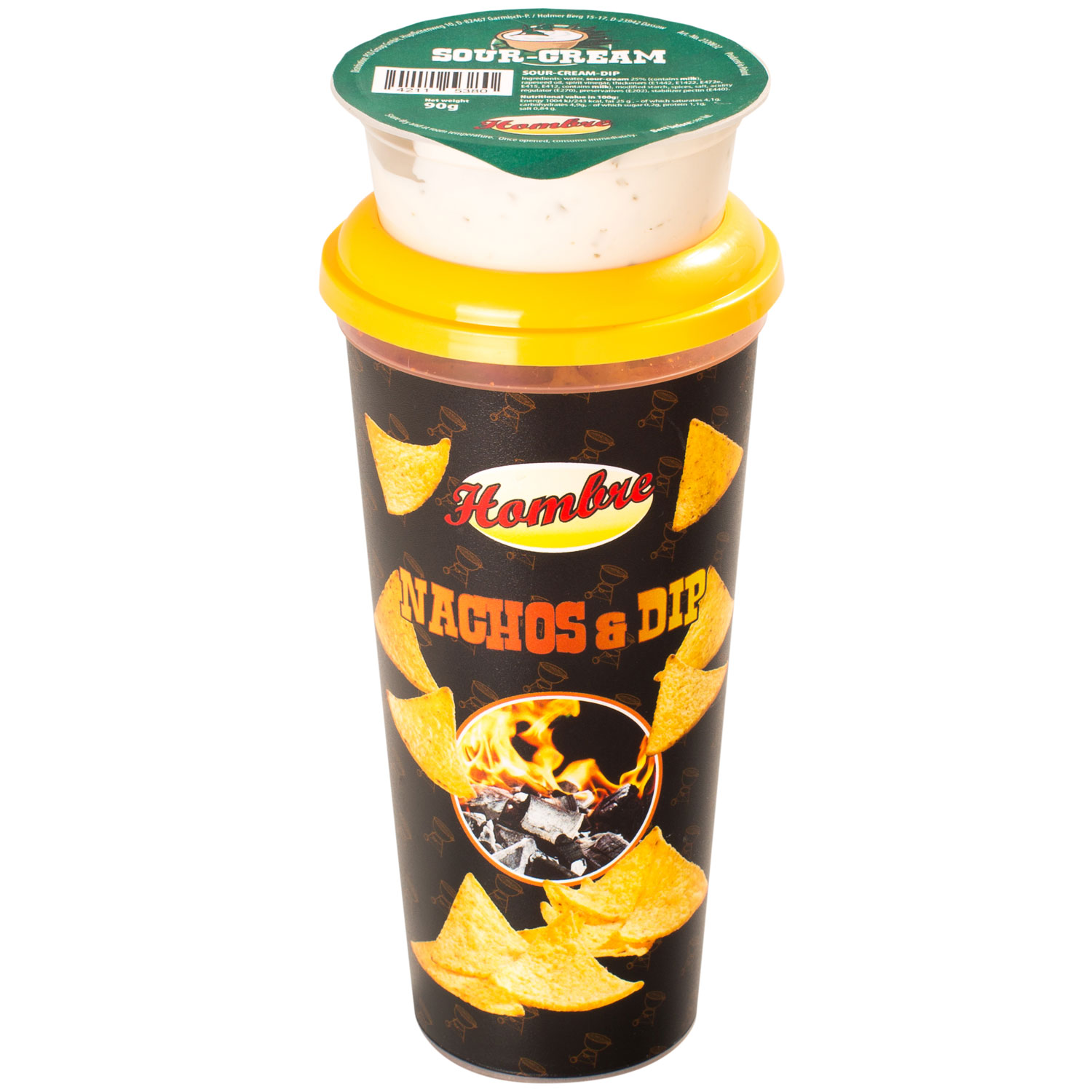 Hombre Nachos & Dip Sour Cream 165g